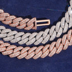 13mm Cuban Chain Pavé Setting — Moissanite, 925 Silver