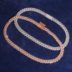 13mm Cuban Chain Pavé Setting — Moissanite, 925 Silver