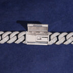 16mm Cuban Chain Pavé Setting — Moissanite, 925 Silver