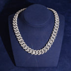 16mm Cuban Chain Pavé Setting — Moissanite, 925 Silver