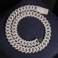 18mm Cuban Chain 4-Row Pavé Setting — Moissanite, 925 Silver