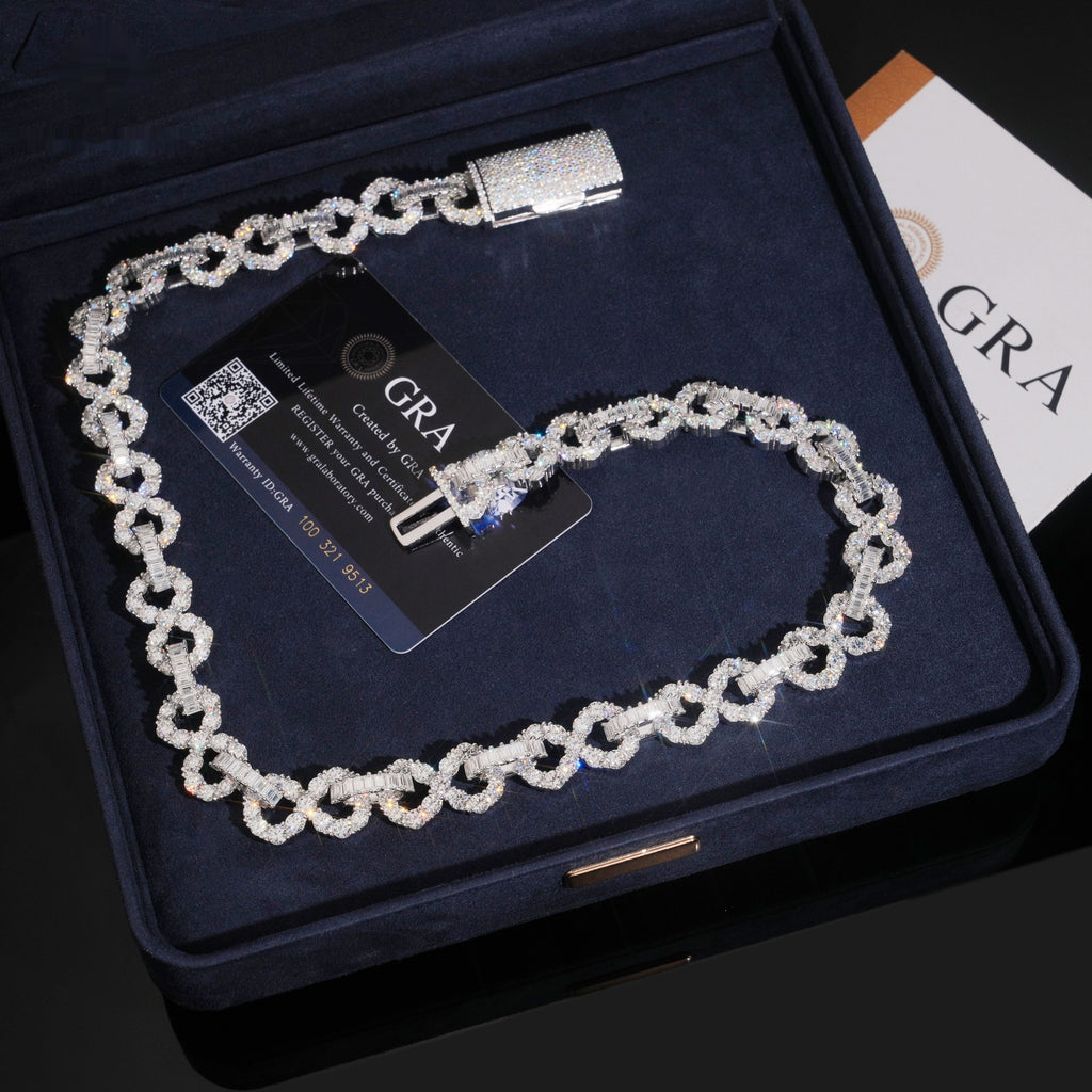 Infinity Link Baguette Chain — Moissanite, 925 Silver