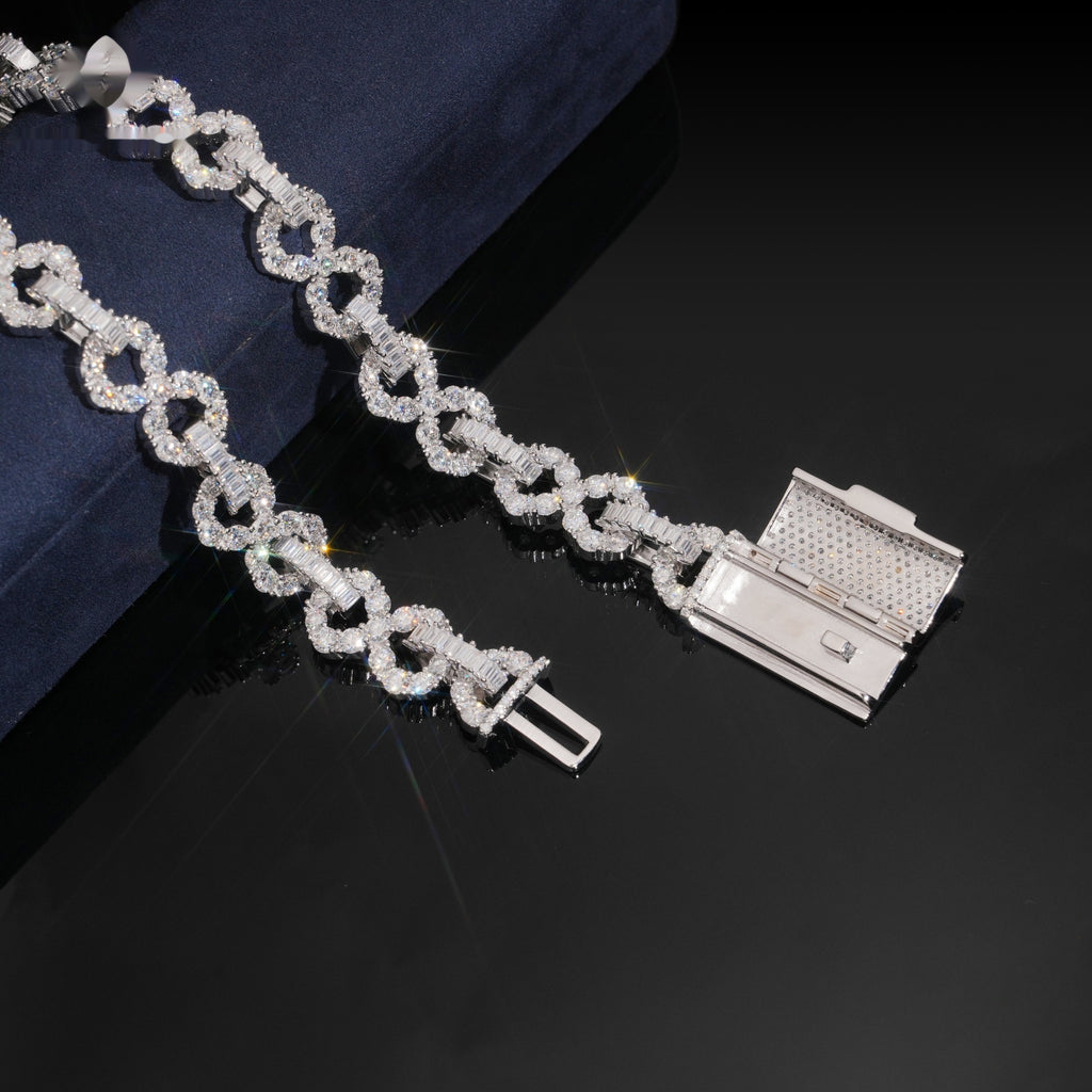 Infinity Link Baguette Chain — Moissanite, 925 Silver