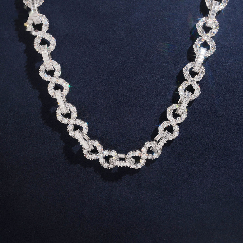 Infinity Link Baguette Chain — Moissanite, 925 Silver