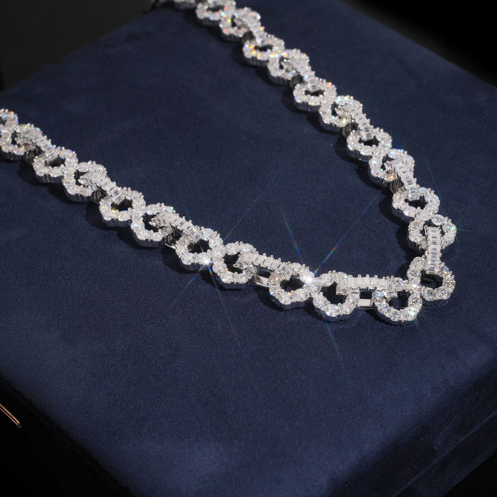 Infinity Link Baguette Chain — Moissanite, 925 Silver