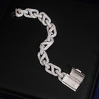 Chunky Mariner Link Bracelet – Moissanite & 925 Silver