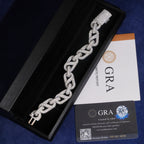 Chunky Mariner Link Bracelet – Moissanite & 925 Silver