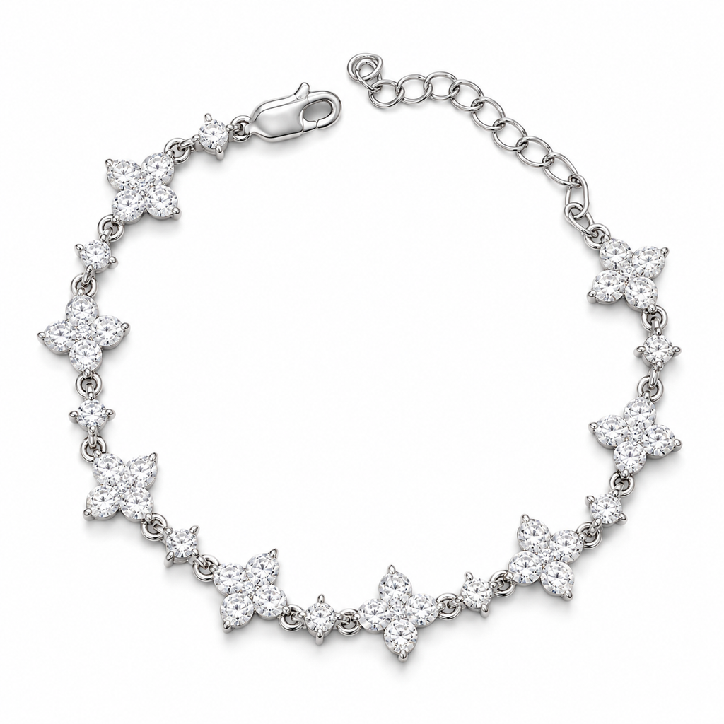 Clover Simple Bracelet – Moissanite & 925 Silver