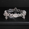 Cross & Evil Eye Bracelet – Moissanite & 925 Silver