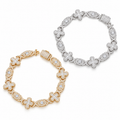 Cross & Marquise Eye Bracelet — Moissanite, 925 Silver