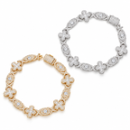 Cross & Marquise Eye Bracelet — Moissanite, 925 Silver