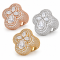 Cross Ring Big Pointers — Moissanite, 925 Silver