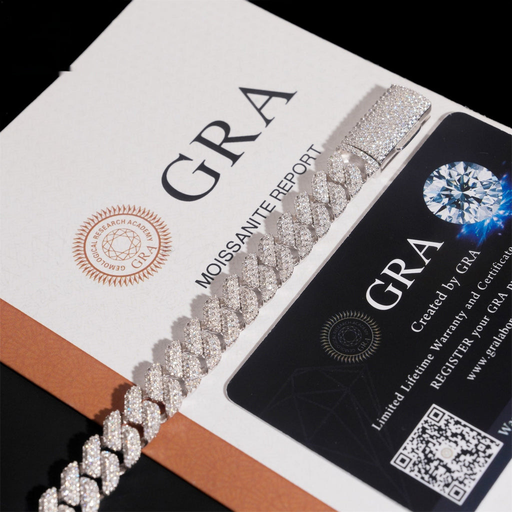 10mm Iced-Out Cuban Link Chain — Moissanite, 925 Silver