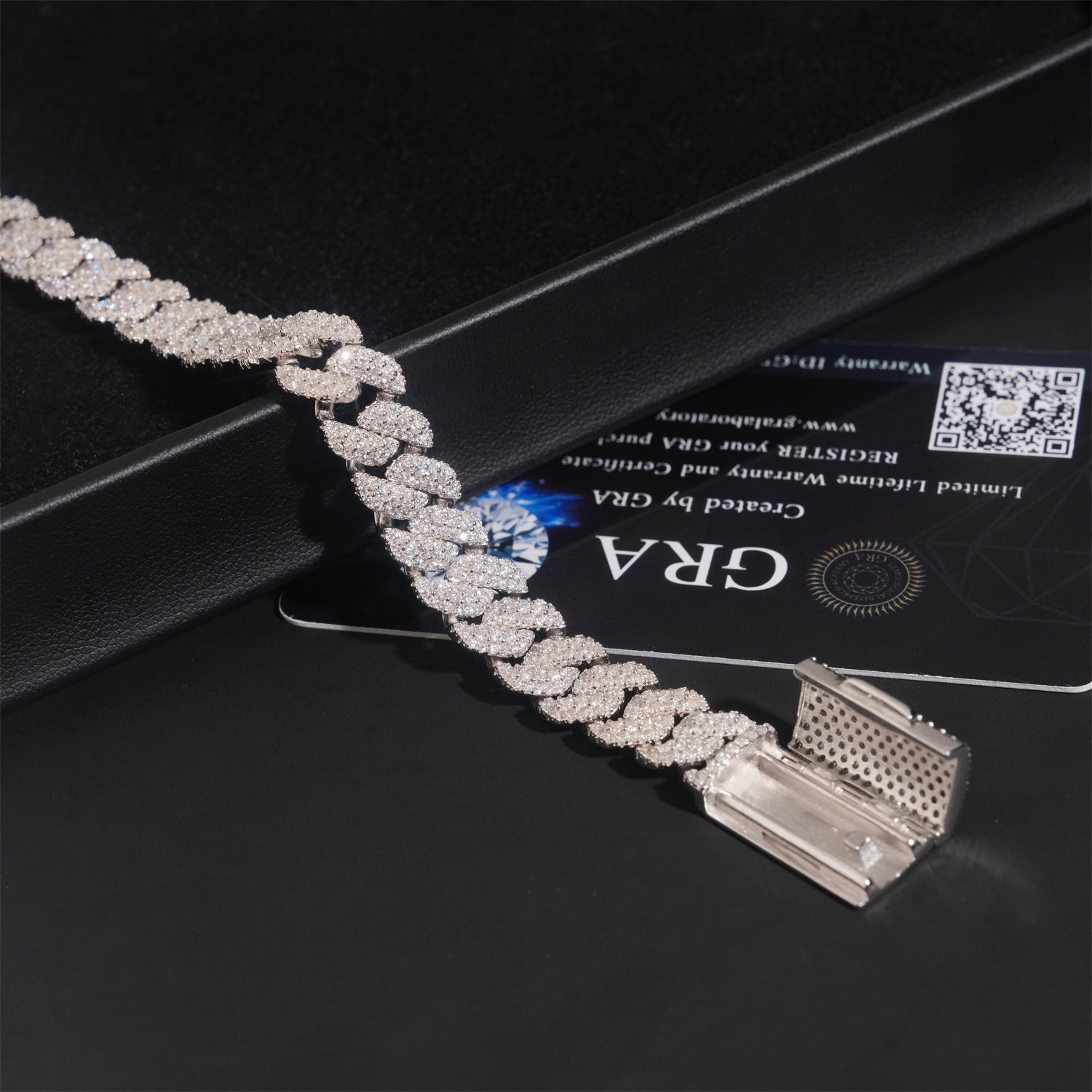 10mm Iced-Out Cuban Link Chain — Moissanite, 925 Silver