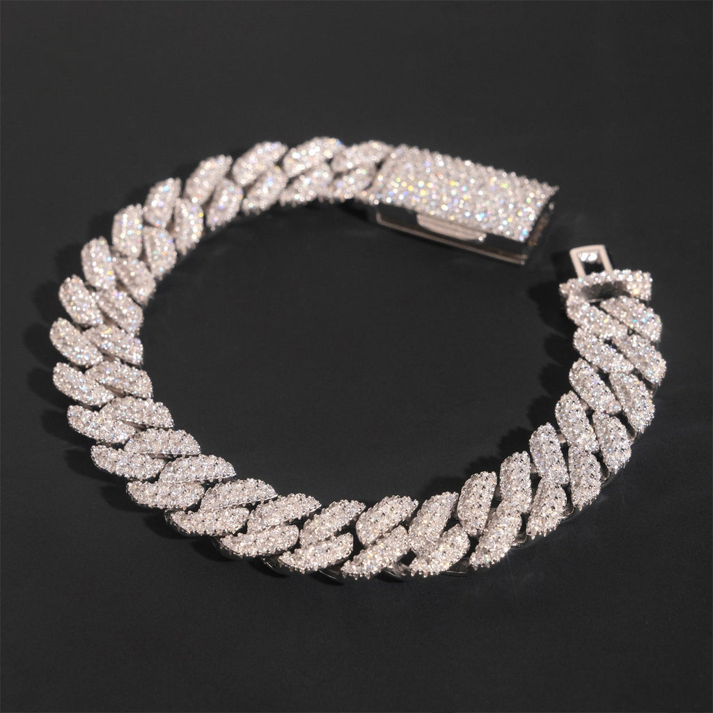 10mm Iced-Out Cuban Link Chain — Moissanite, 925 Silver