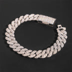 10mm Iced-Out Cuban Link Chain — Moissanite, 925 Silver