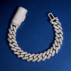 13mm Iced-Out Prong Cuban Link Bracelet – Moissanite & 925 Silver