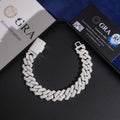 15mm Iced-Out Prong Cuban Link Bracelet – Moissanite & 925 Silver
