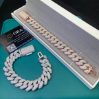 16mm Iced-Out Cuban Link Bracelet – Moissanite & 925 Silver