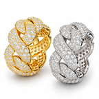 Cuban Link Ring — Moissanite, 925 Silver