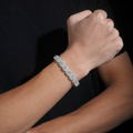 Cushion-Cut Halo Tennis Bracelet – Moissanite & 925 Silver