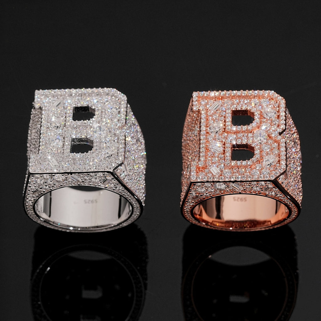 Custom Initial Ring — Moissanite, 925 Silver