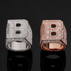 Custom Initial Ring — Moissanite, 925 Silver