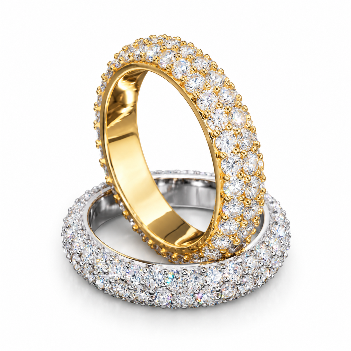 Domed Pavé Band — Moissanite, 925 Silver