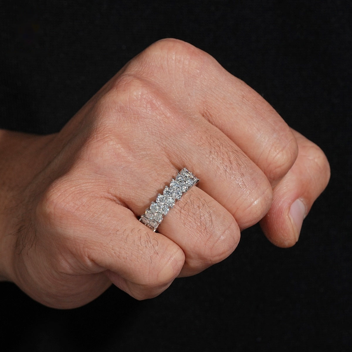 Double Row Eternity Ring — Moissanite, 925 Silver