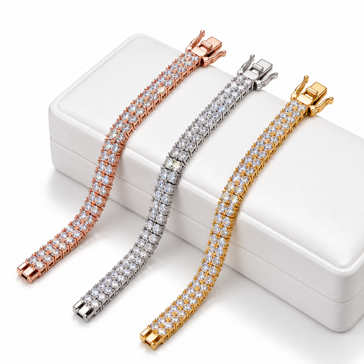 Double Row Tennis Bracelet — Moissanite, 925 Silver