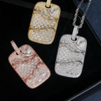 Dove Baguette Tag Pendant — Moissanite, 925 Silver