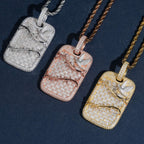 Dove Baguette Tag Pendant — Moissanite, 925 Silver