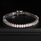 Emerald Cut Tennis Bracelet — Moissanite, 925 Silver