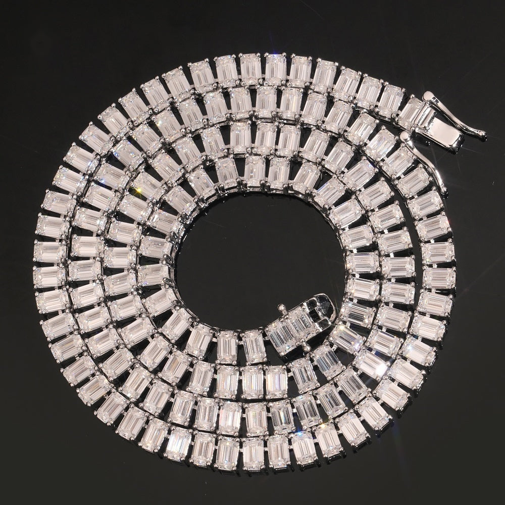 Emerald Cut Tennis Bracelet — Moissanite, 925 Silver