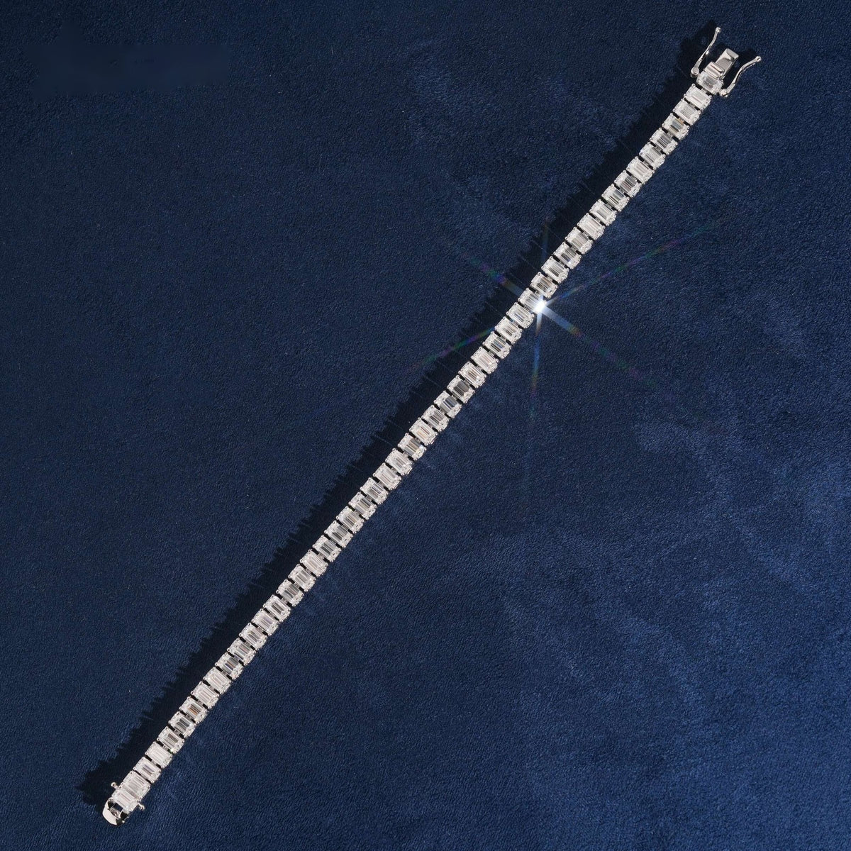 Emerald Cut Tennis Bracelet — Moissanite, 925 Silver