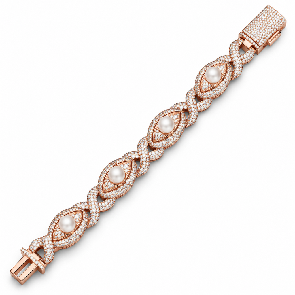 Eye Pearl Bracelet – Moissanite & 925 Silver