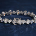 Fancy Cut Tennis Bracelet — Moissanite, 925 Silver