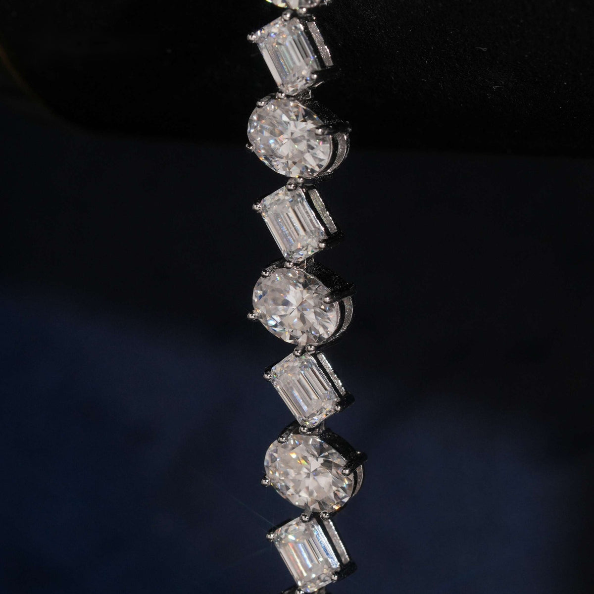 Fancy Cut Tennis Bracelet — Moissanite, 925 Silver