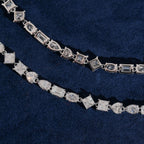 Fancy Shape Tennis Chain — Moissanite, 925 Silver