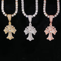 Flared Cross Pendant — Moissanite, 925 Silver