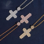 Flower Cross Pendant — Moissanite, 925 Silver