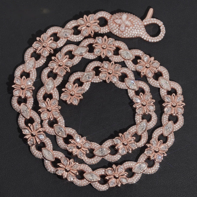 Flower Marquise Infinity Chain — Moissanite, 925 Silver