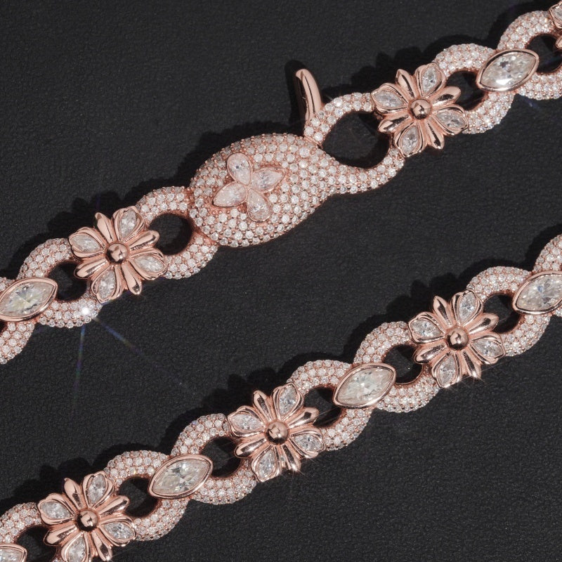 Flower Marquise Infinity Chain — Moissanite, 925 Silver