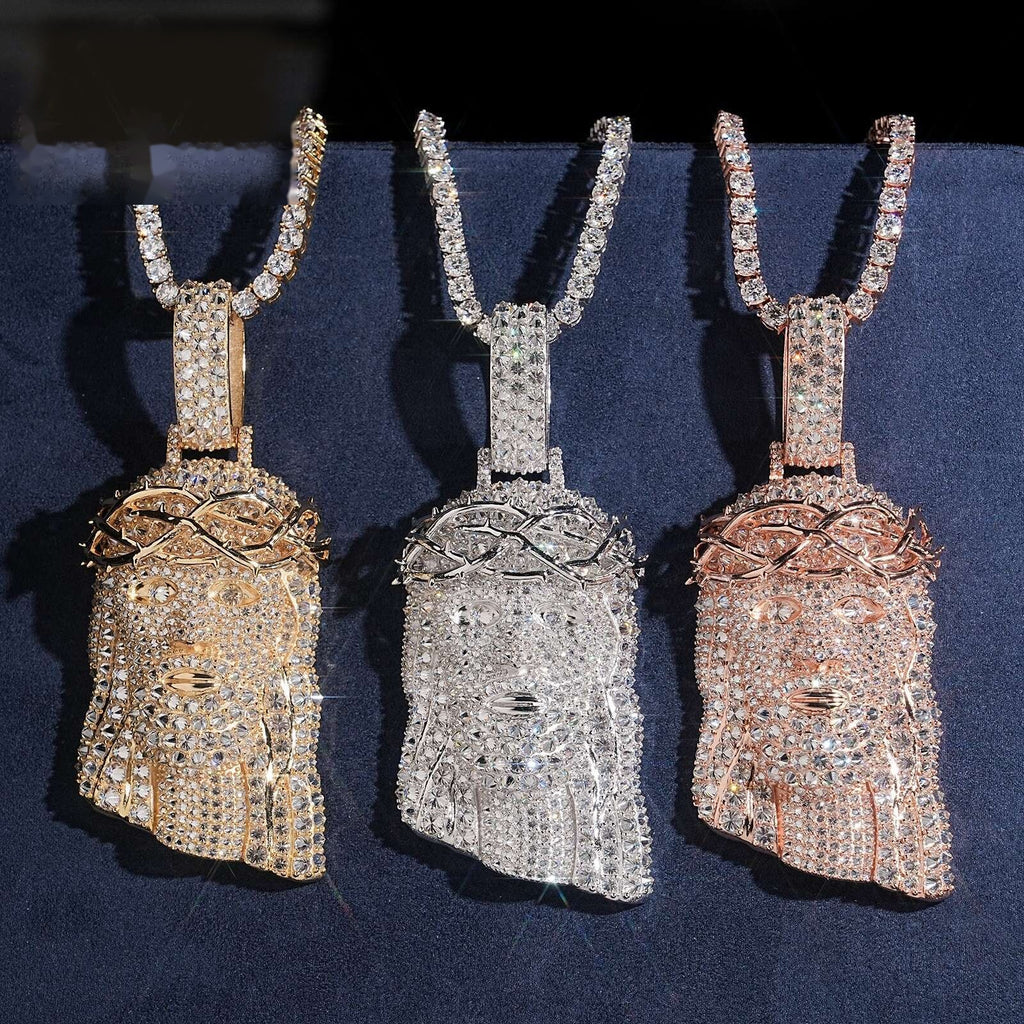 Full Pavé Jesus Piece — Moissanite, 925 Silver