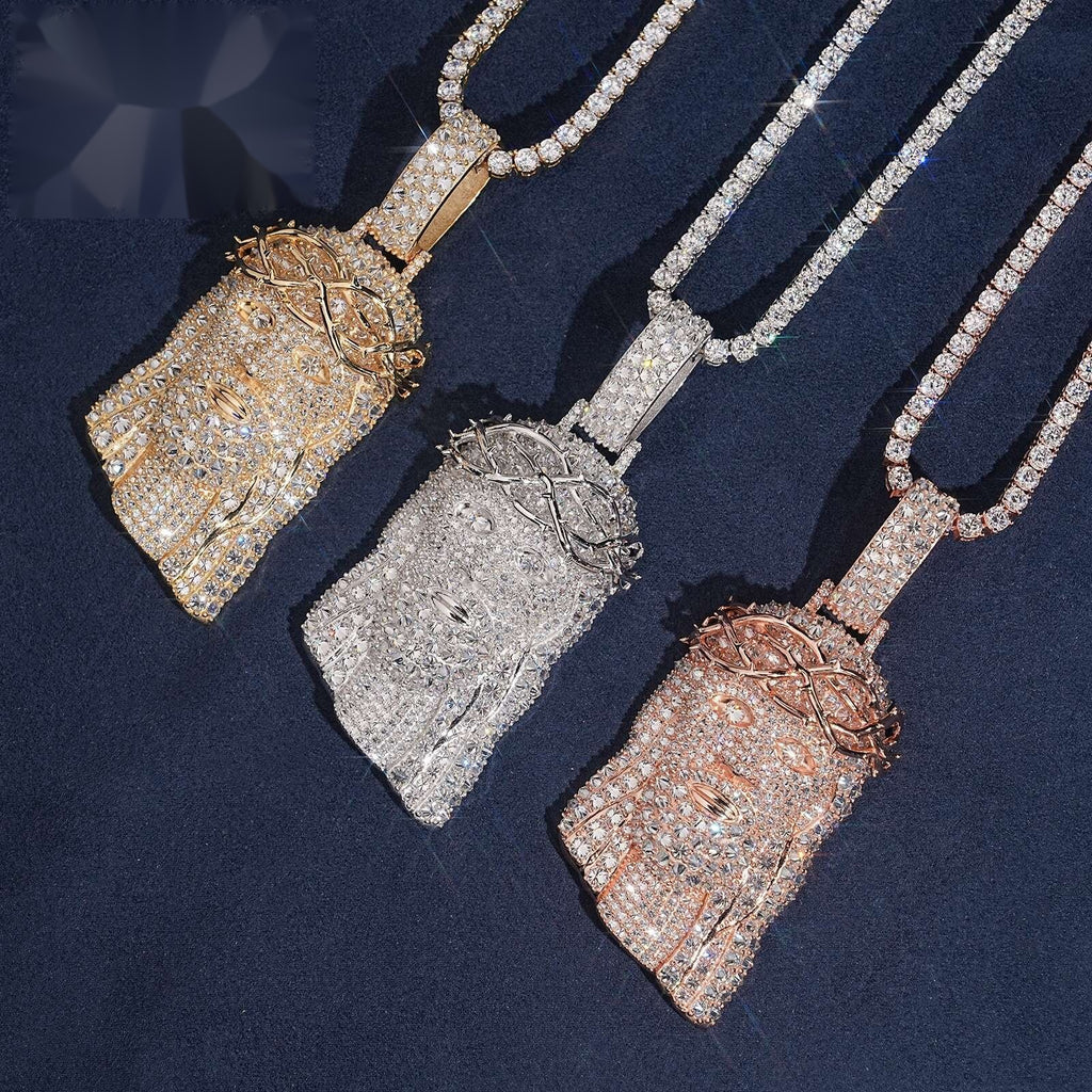 Full Pavé Jesus Piece — Moissanite, 925 Silver