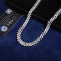 10mm Cuban Chain Honeycomb Setting — Moissanite, 925 Silver