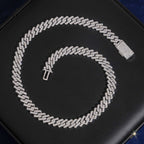 10mm Cuban Chain Honeycomb Setting — Moissanite, 925 Silver