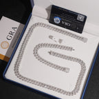 10mm Cuban Chain Pavé Setting — Moissanite, 925 Silver