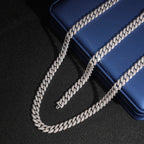 10mm Cuban Chain Pavé Setting — Moissanite, 925 Silver