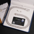 15mm Cuban Chain 3-Row Honeycomb Setting Wide Link — Moissanite, 925 Silver
